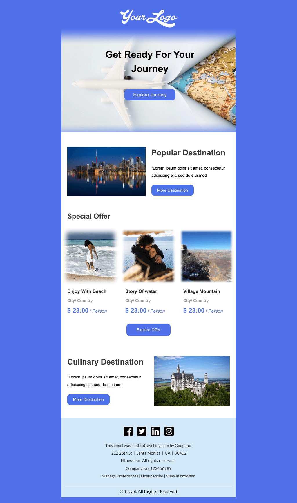 Laravel Mail Template - Travelling