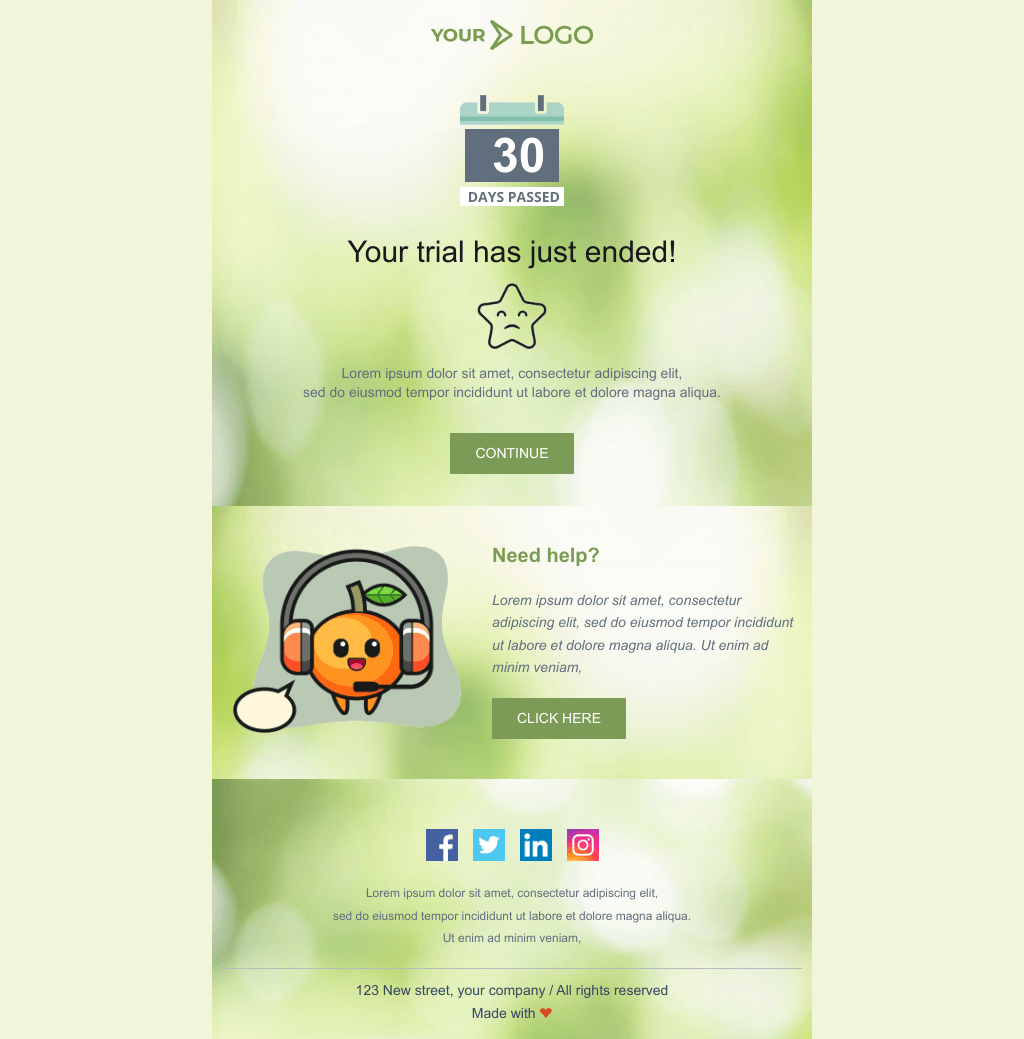 Laravel Mail Template - Trial Ended