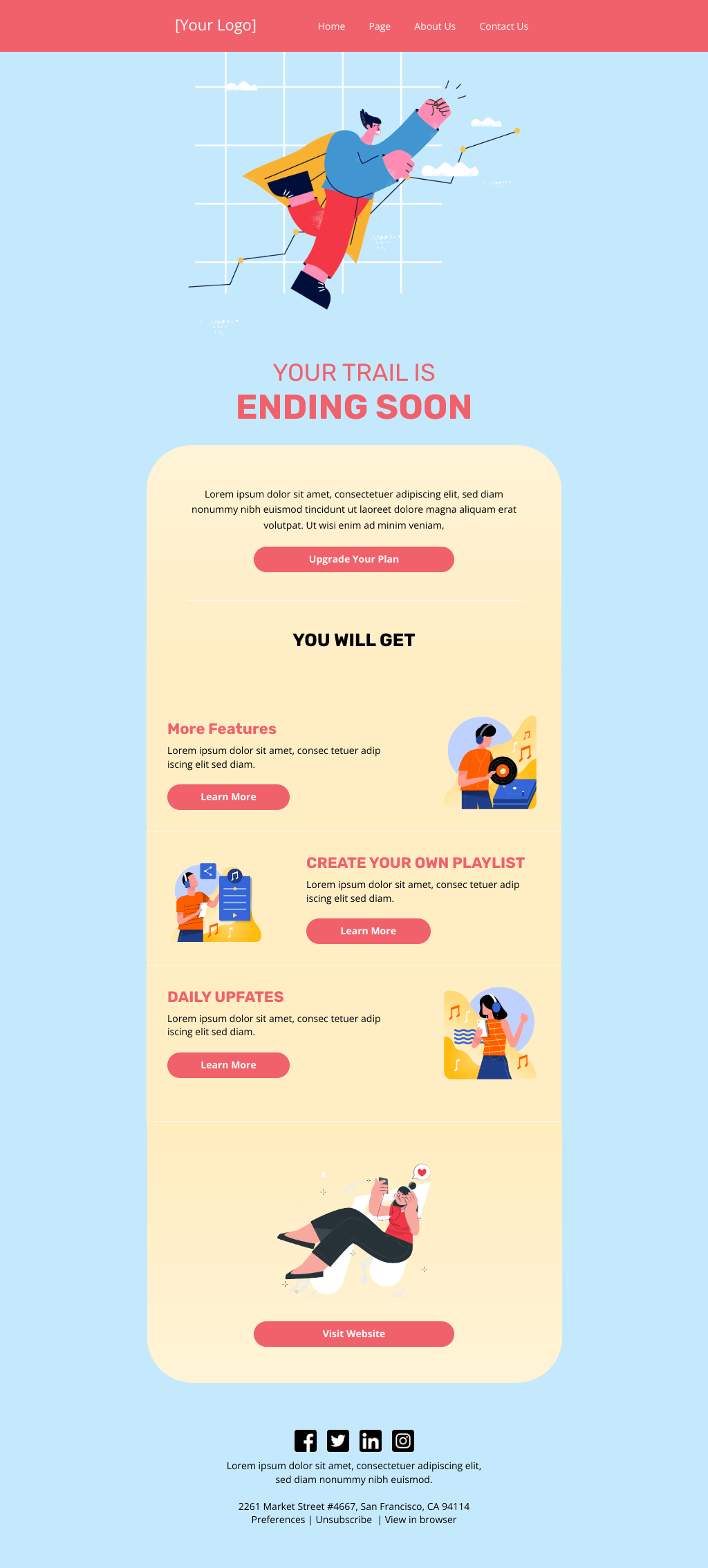 Laravel Mail Template - Trial Ending
