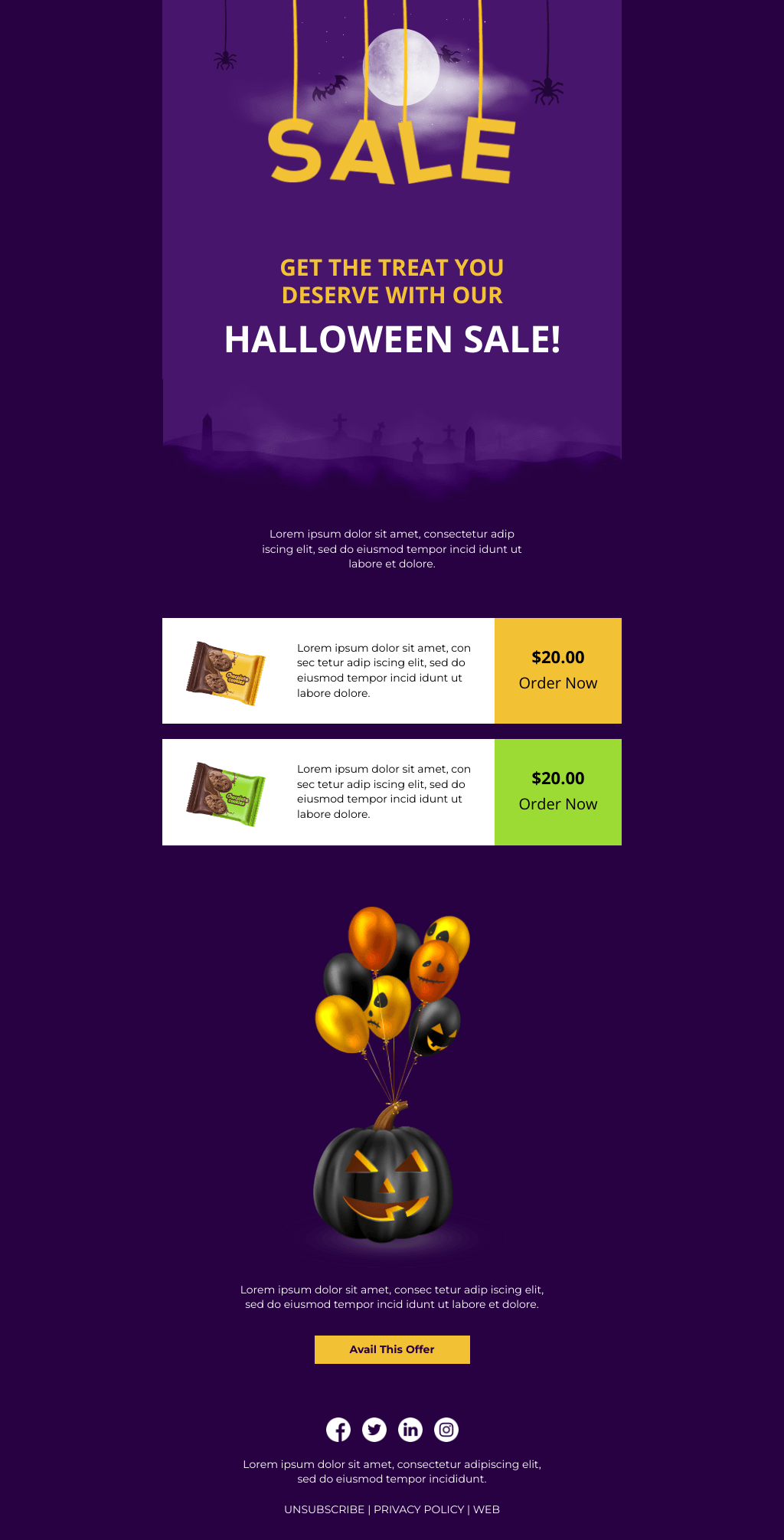 Laravel Mail Template - Trick or Treat