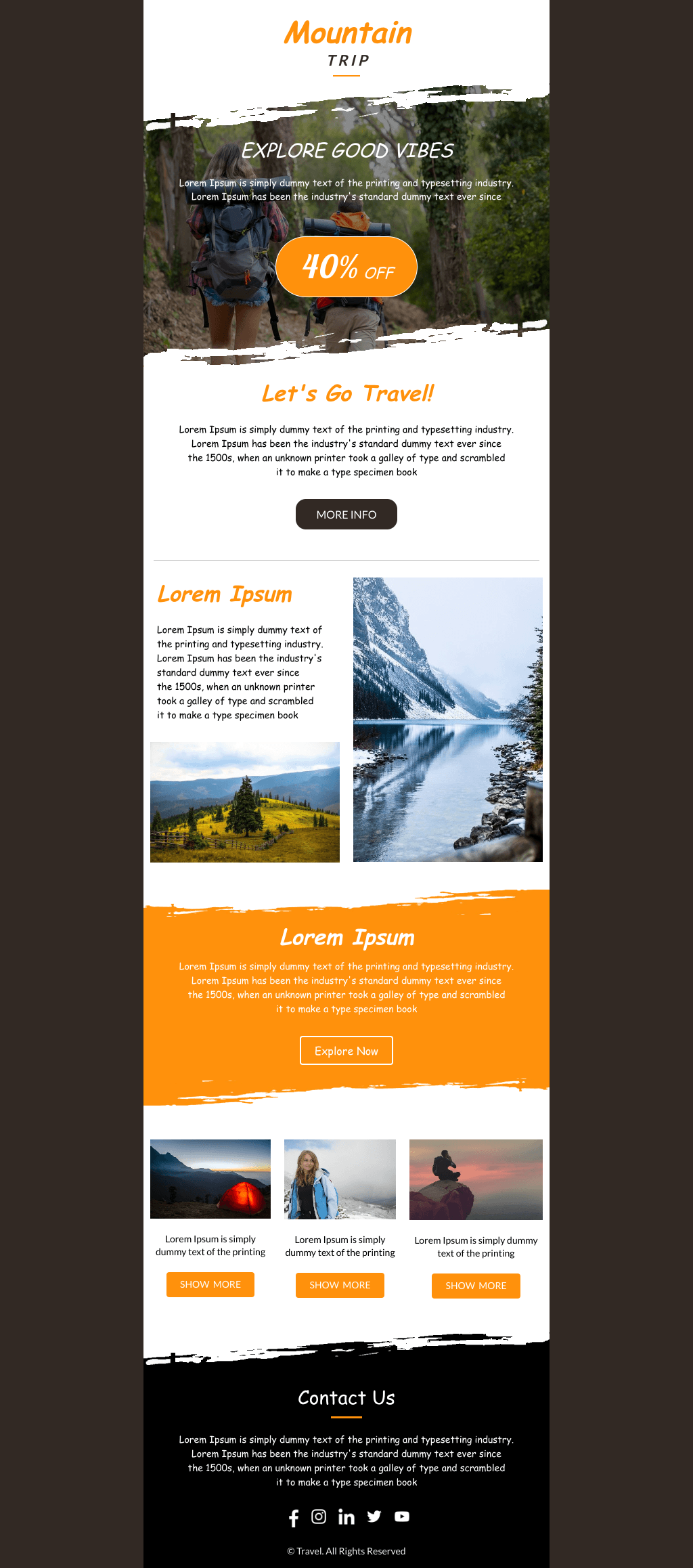 Laravel Mail Template - Mountain Trip