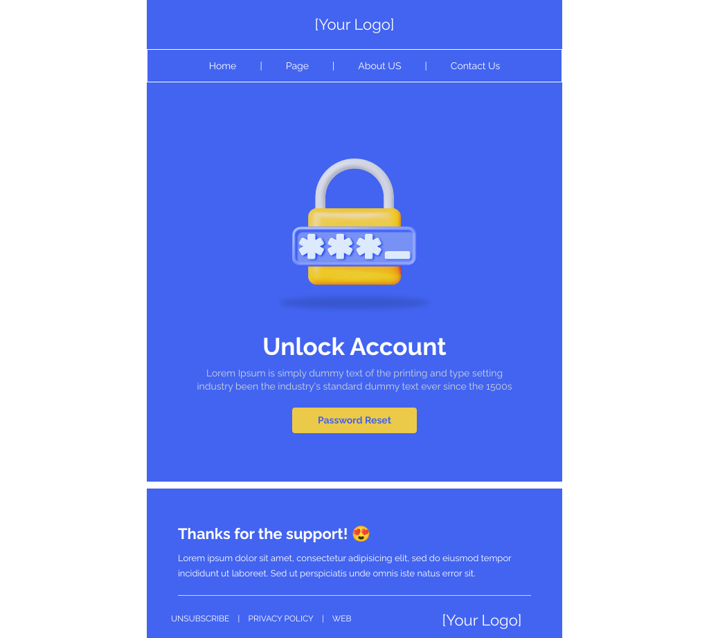 Laravel Mail Template - Unlock Account