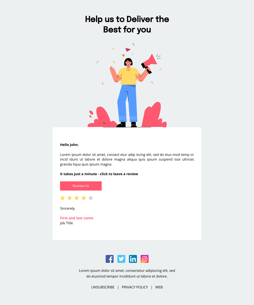 Laravel Mail Template - User Review
