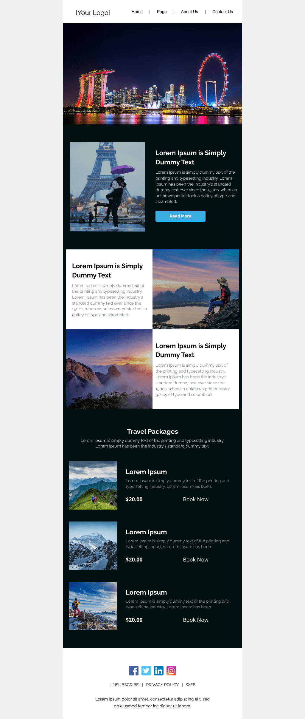 Laravel Mail Template - Vacation Inspiration
