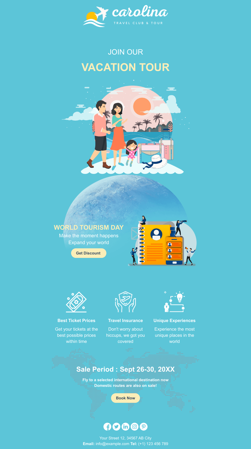 Laravel Mail Template - Vacation Tour Discount On Tourism Day