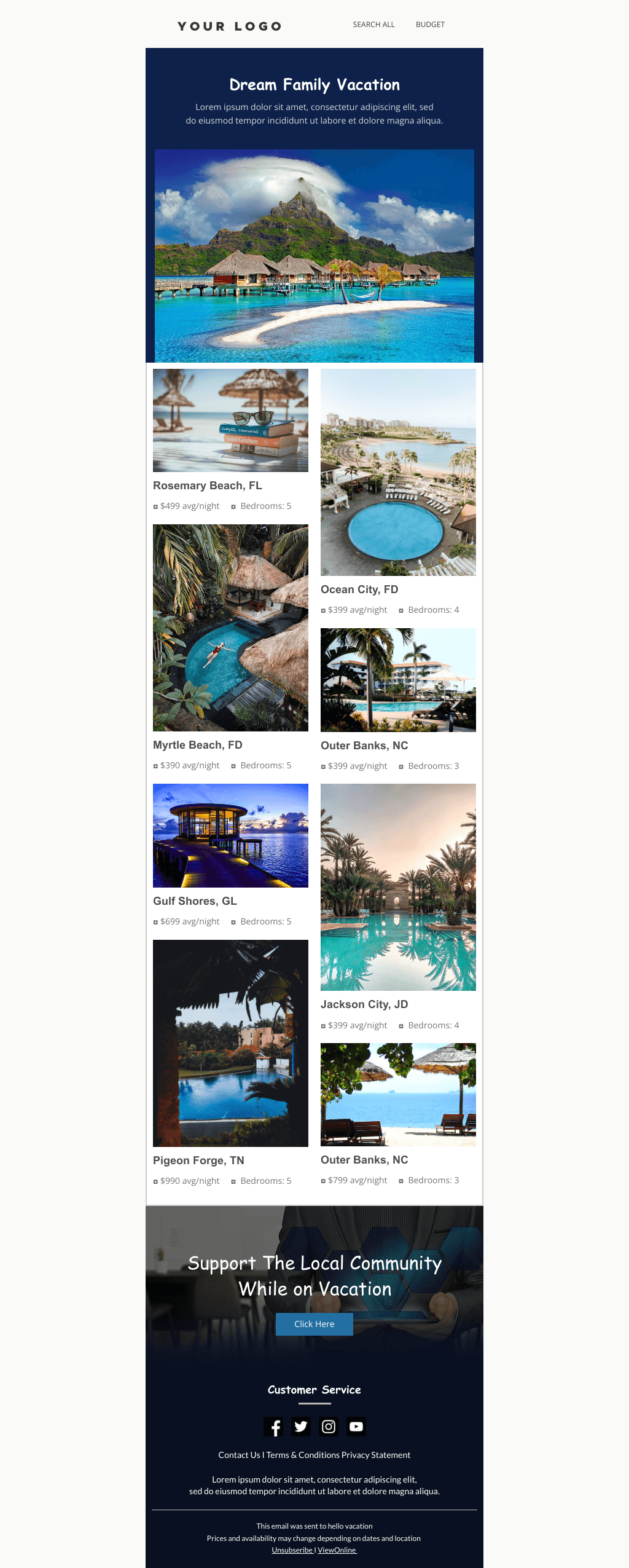 Laravel Mail Template - Vacation
