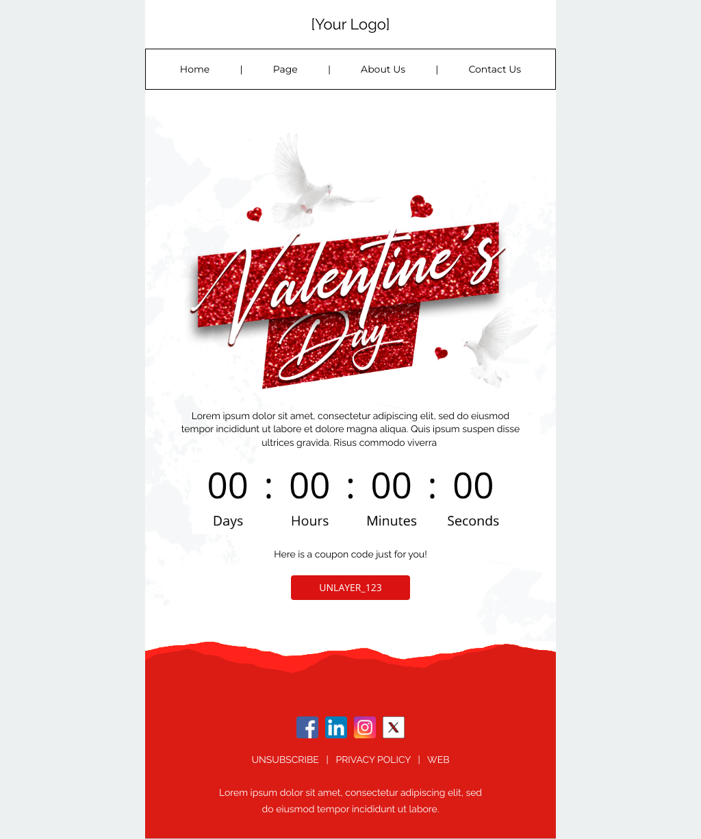 Laravel Mail Template - Valentine's Countdown