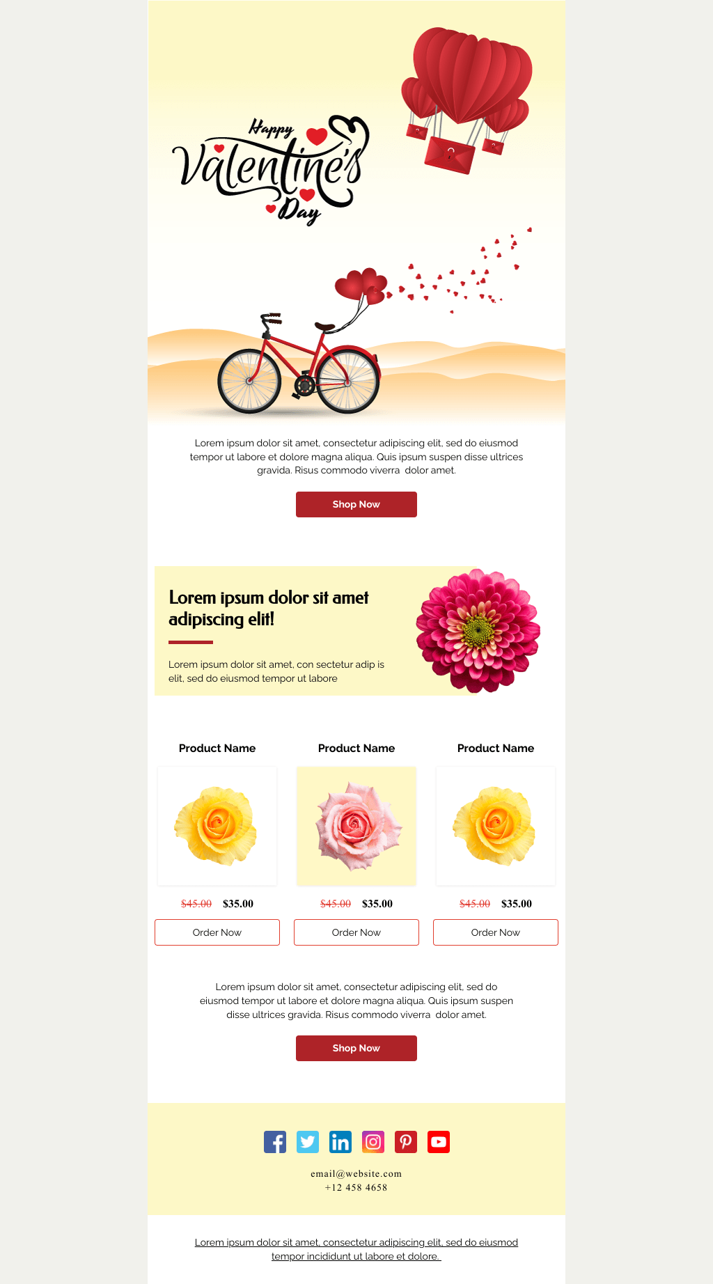 Laravel Mail Template - Valentine's Day Flowers