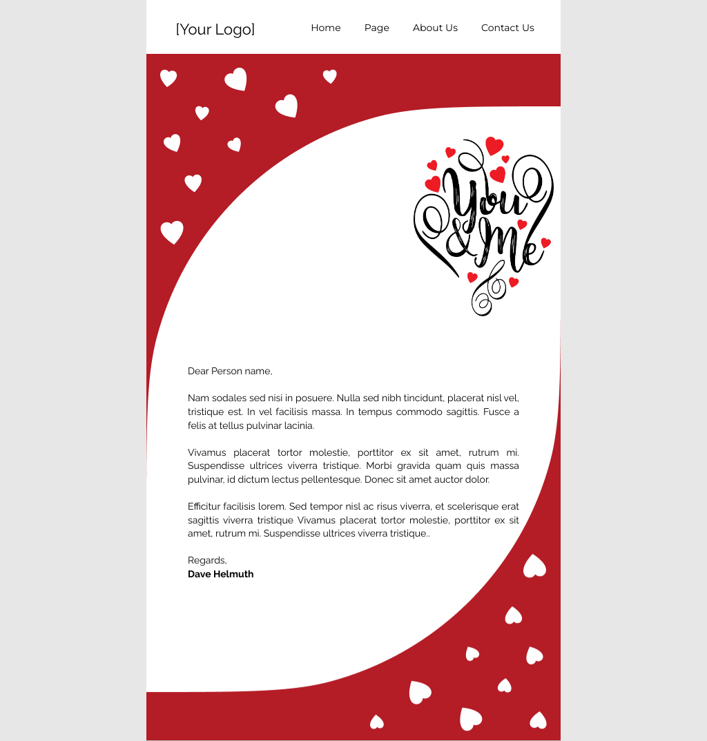 Laravel Mail Template - Valentine's Day to Him