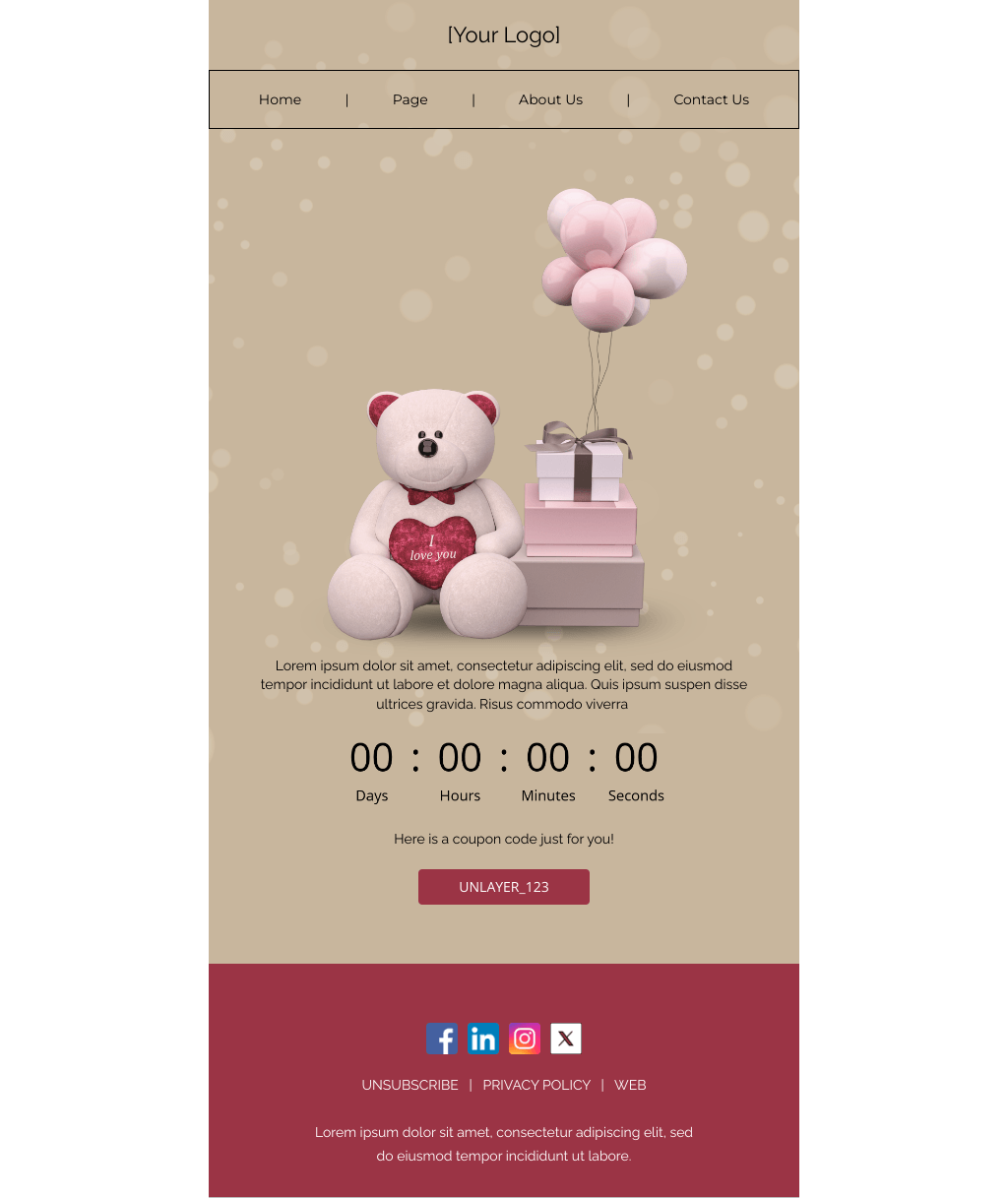 Laravel Mail Template - Valentine's Day to Teacher