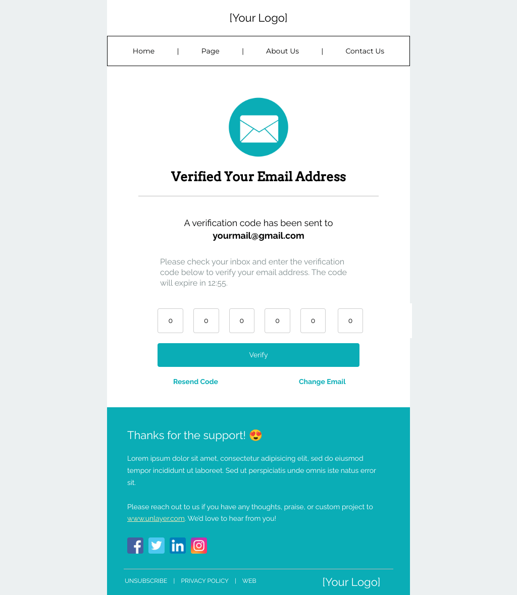 Laravel Mail Template - Verification Link