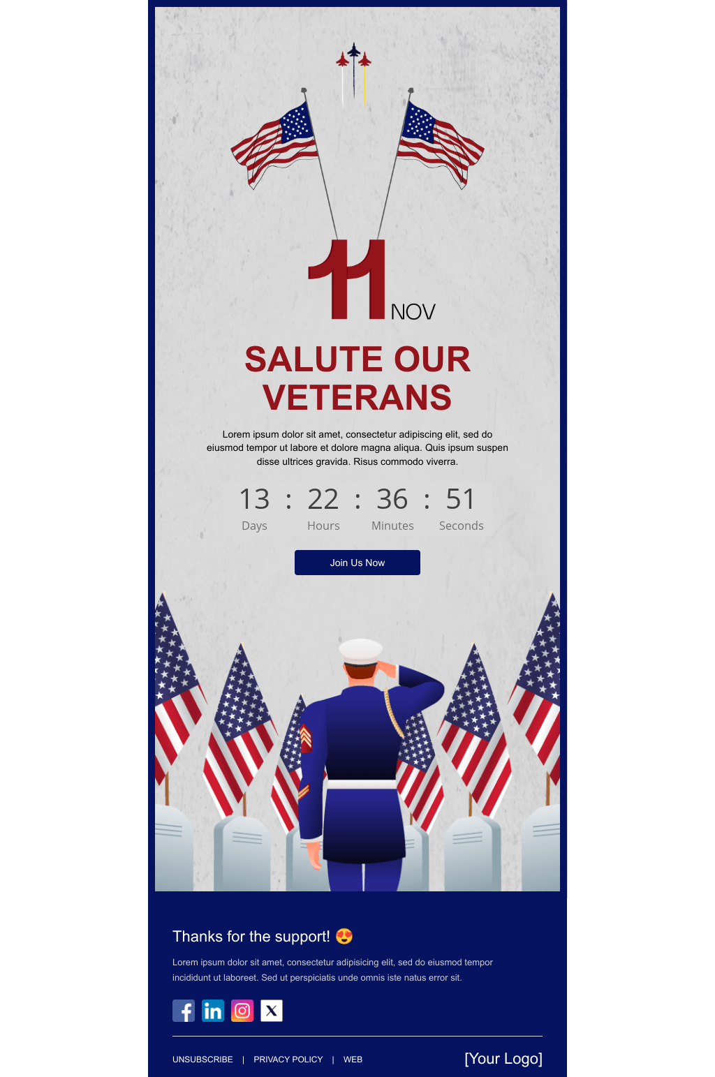 Laravel Mail Template - Veterans Day Parade