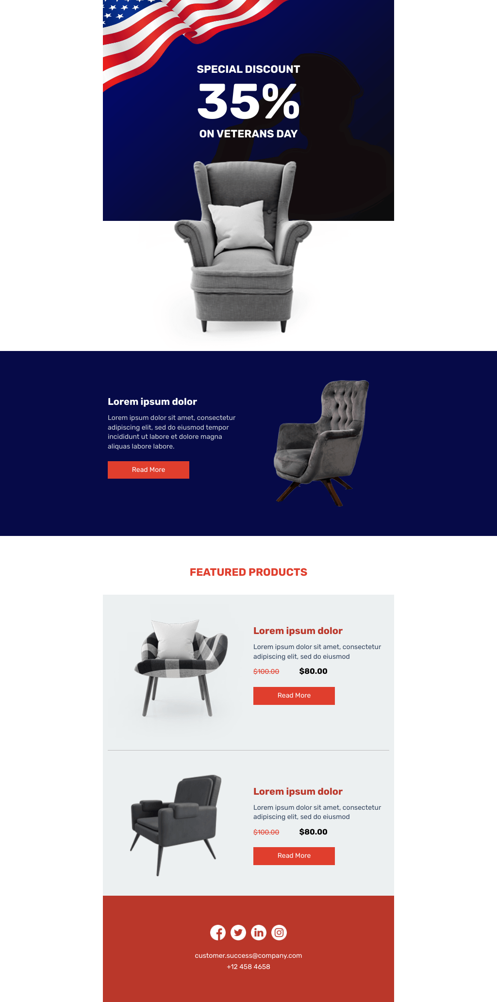 Laravel Mail Template - Veterans Day Special Discount