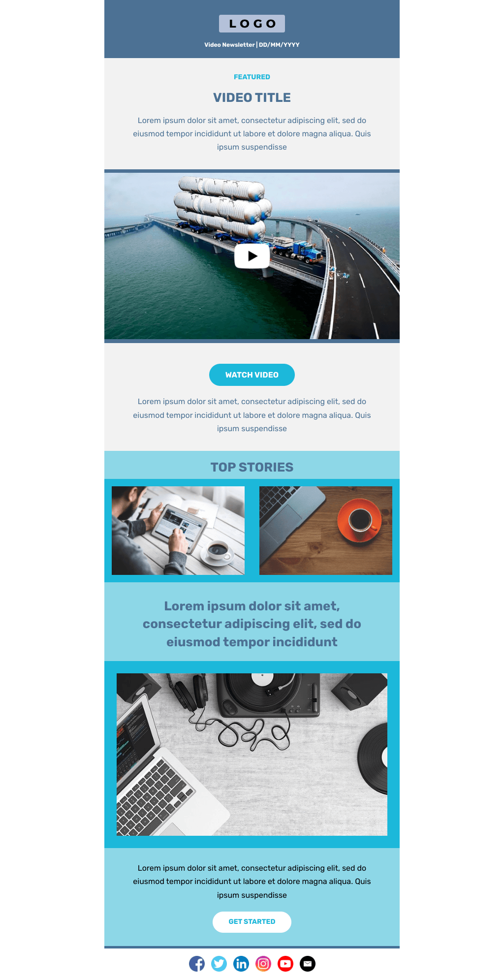 Laravel Mail Template - Video Newsletter