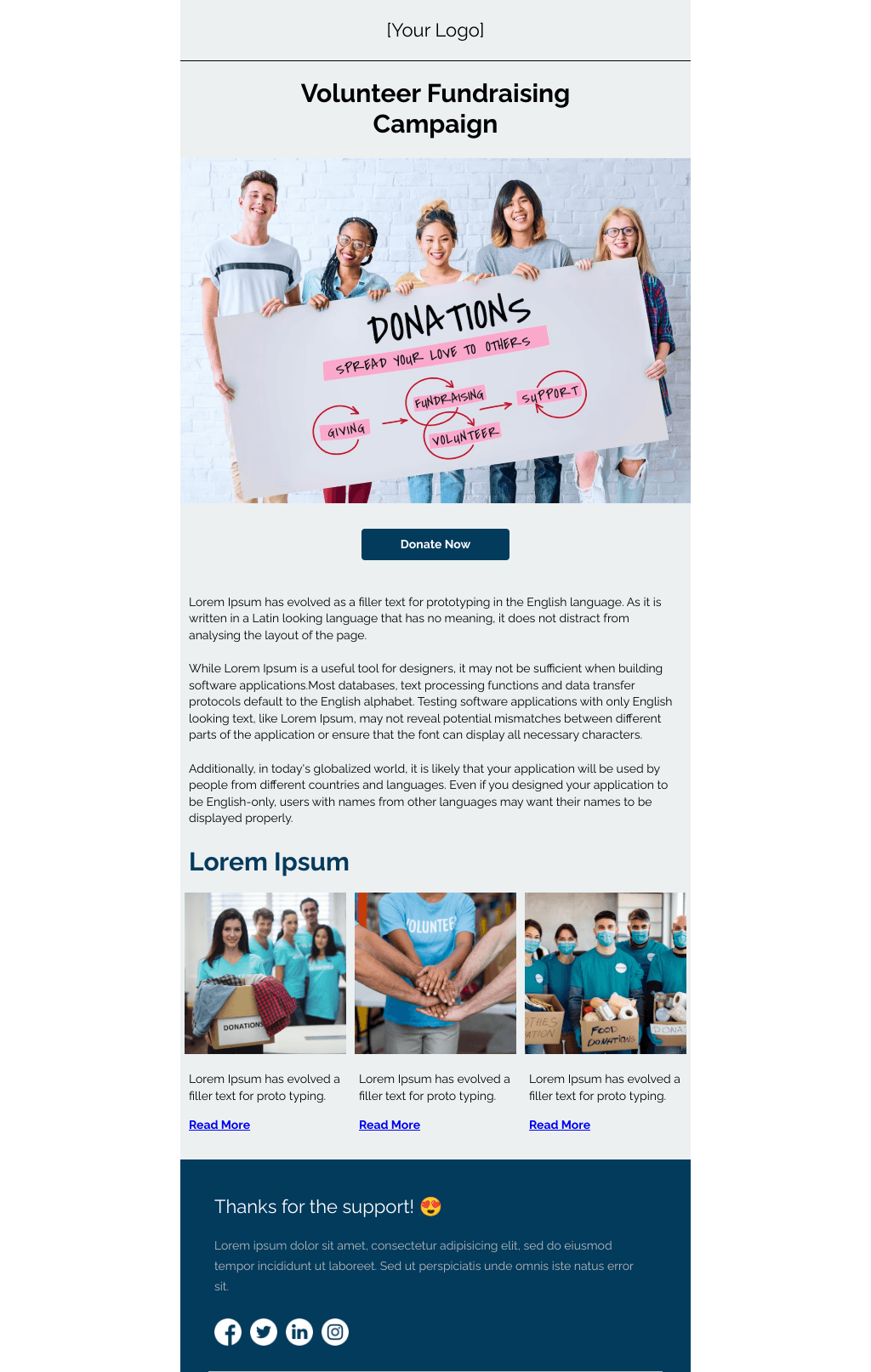 Laravel Mail Template - Volunteer Fundraising Campaign Email