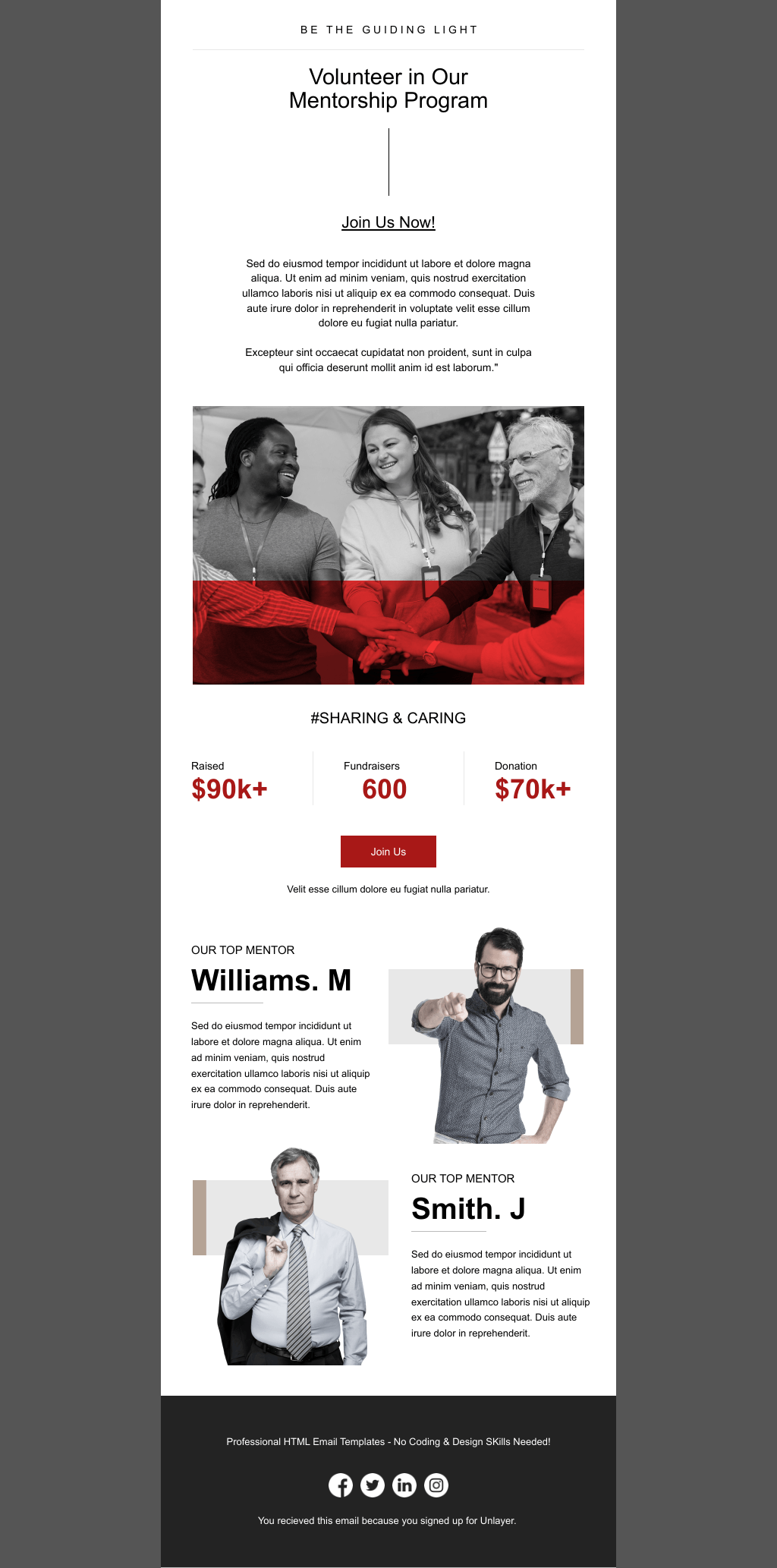 Laravel Mail Template - Volunteer Mentorship Program Invitation Email