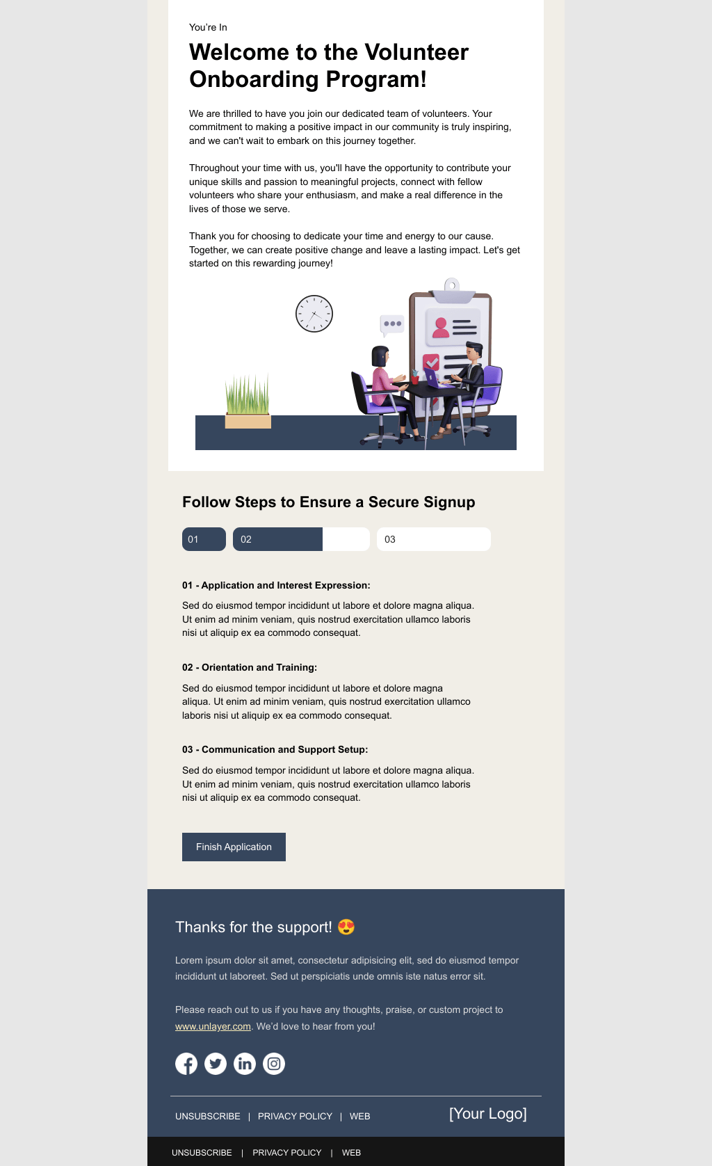 Laravel Mail Template - Volunteer Onboarding Email