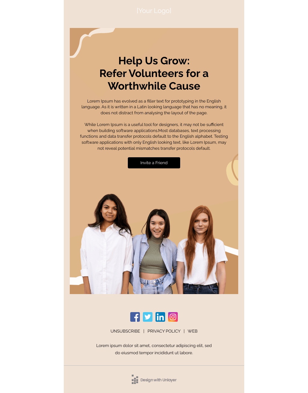 Laravel Mail Template - Volunteer Recruitment Referral Email