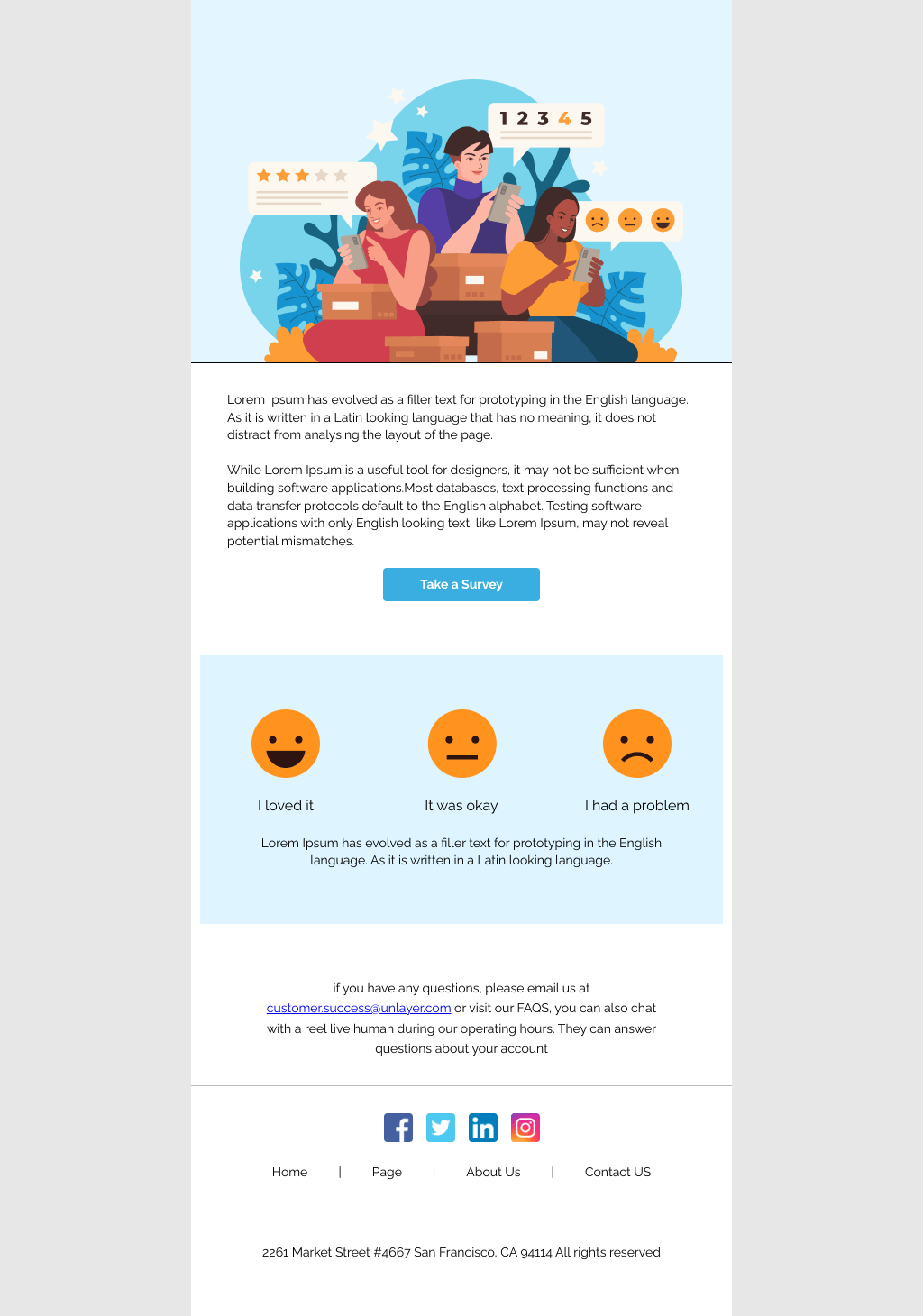 Laravel Mail Template - Volunteer Survey Email