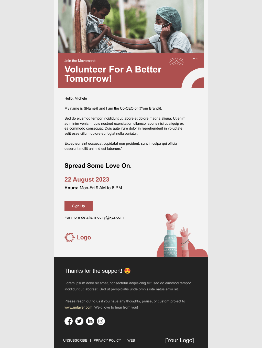 Laravel Mail Template - Volunteers Needed Email