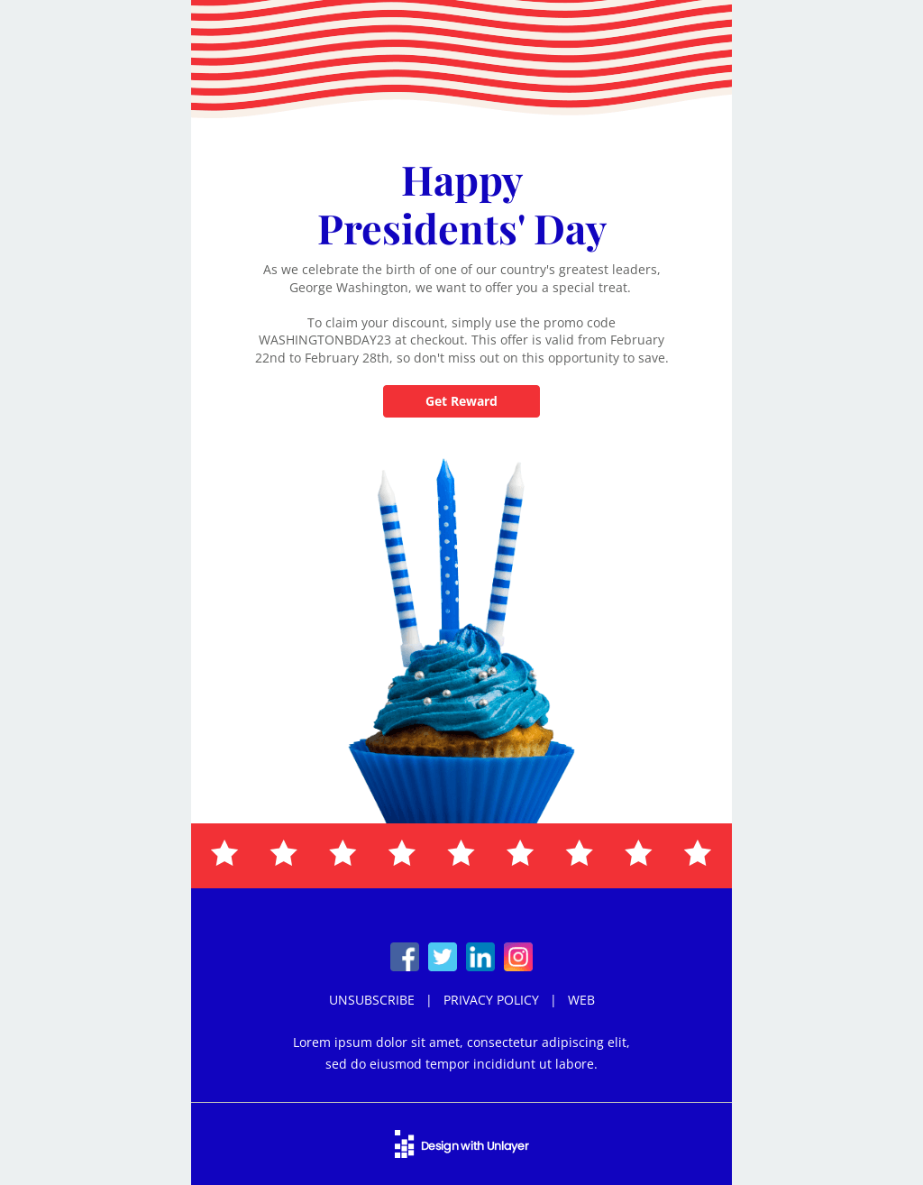 Laravel Mail Template - Washington's Birthday