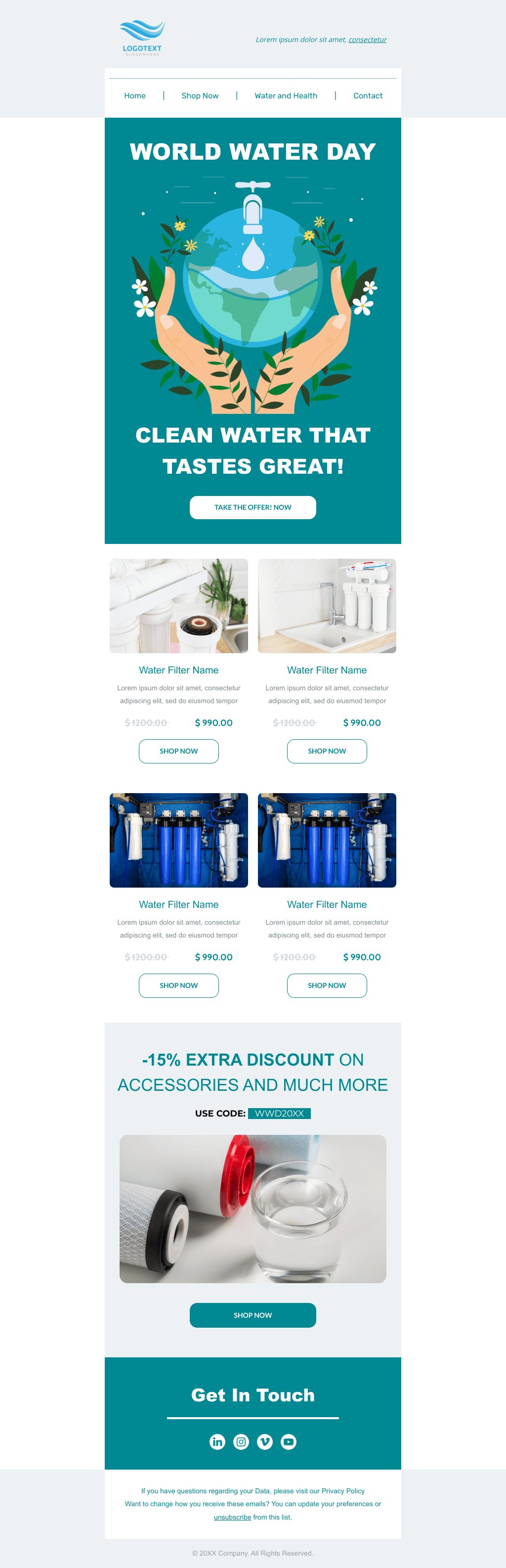 Laravel Mail Template - Water Filters Water Day Discount