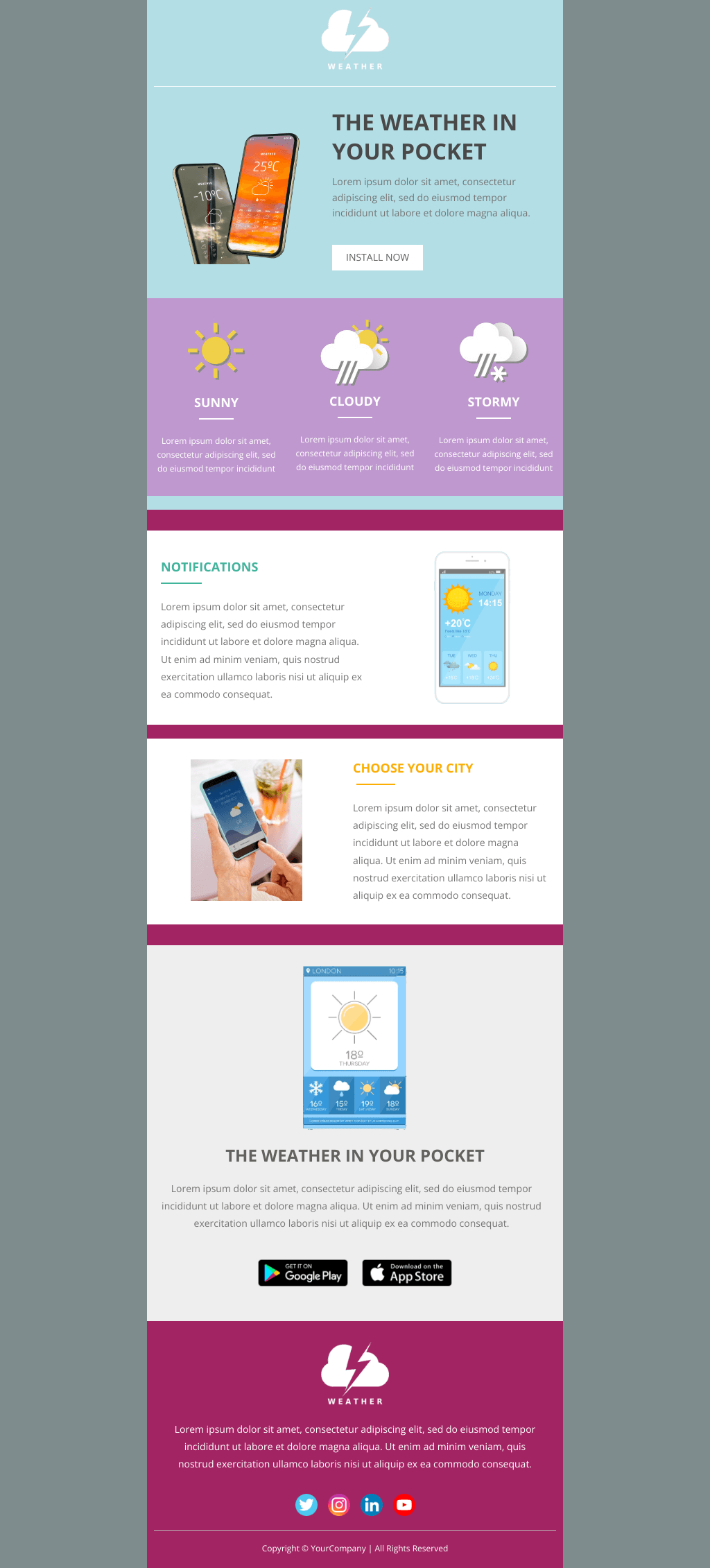 Laravel Mail Template - Weather Application