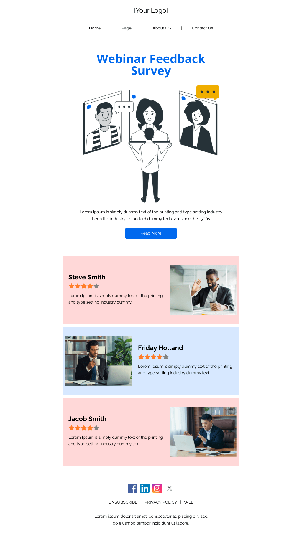 Laravel Mail Template - Webinar Feedback Survey