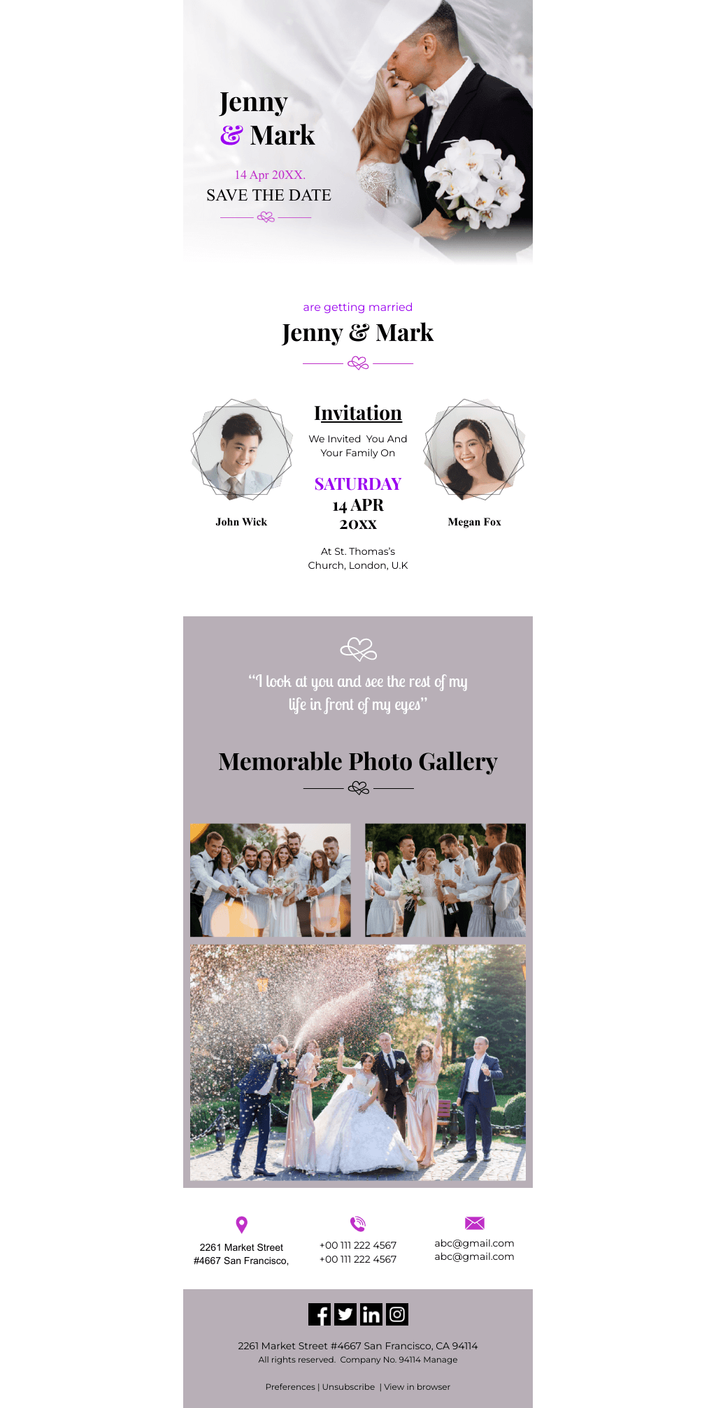 Laravel Mail Template - Wedding invitation