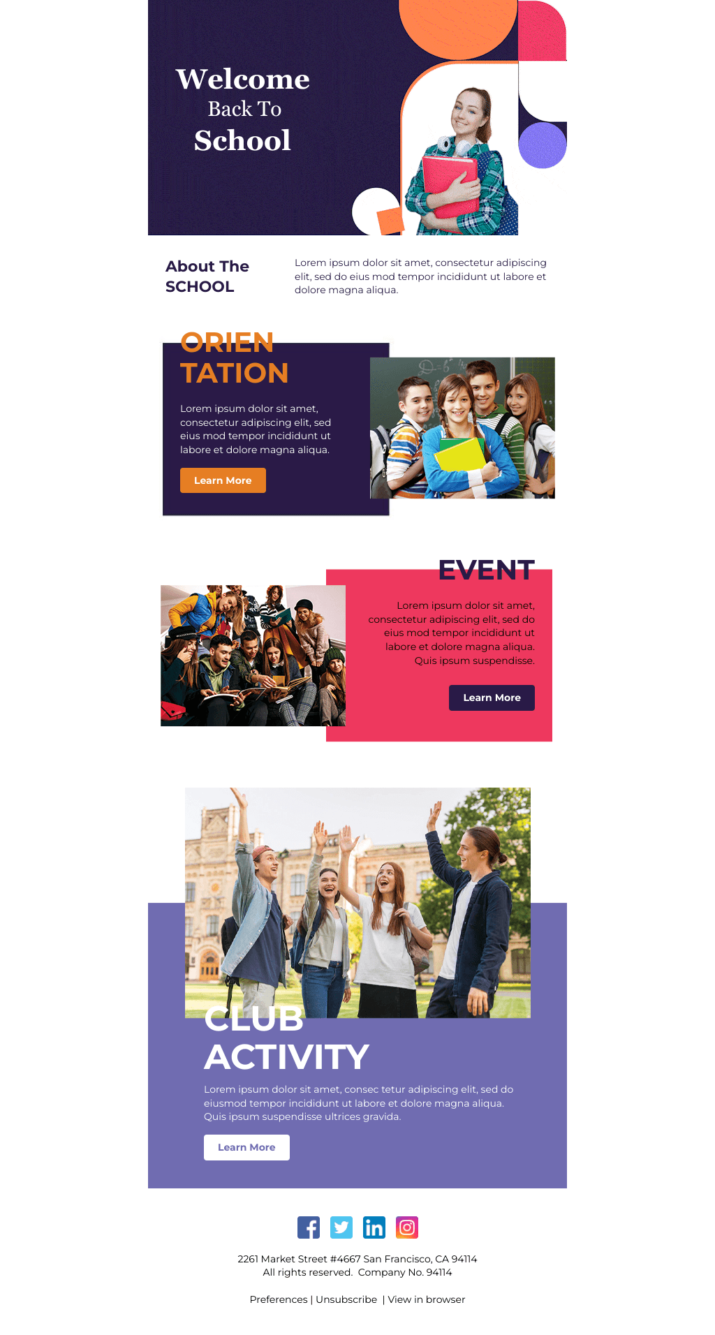 Laravel Mail Template - Welcome Back to School 