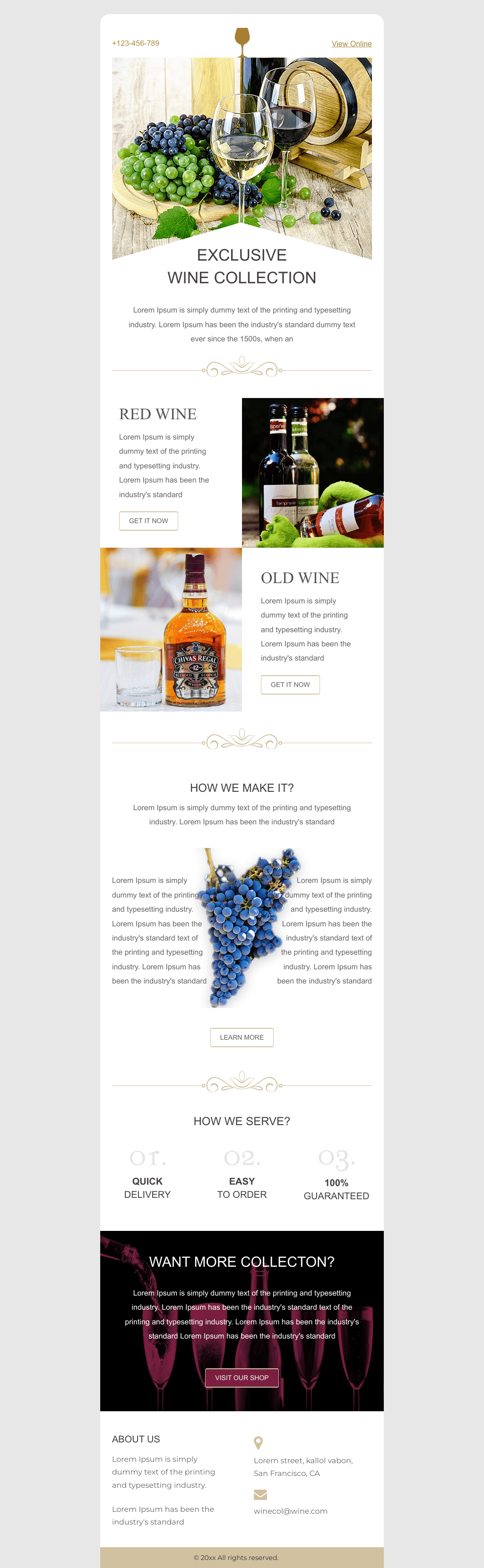 Laravel Mail Template - Wine Collection