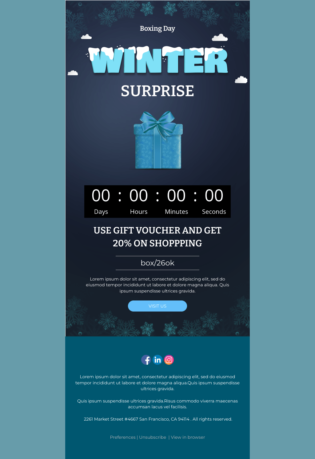 Laravel Mail Template - Winter Gift Card