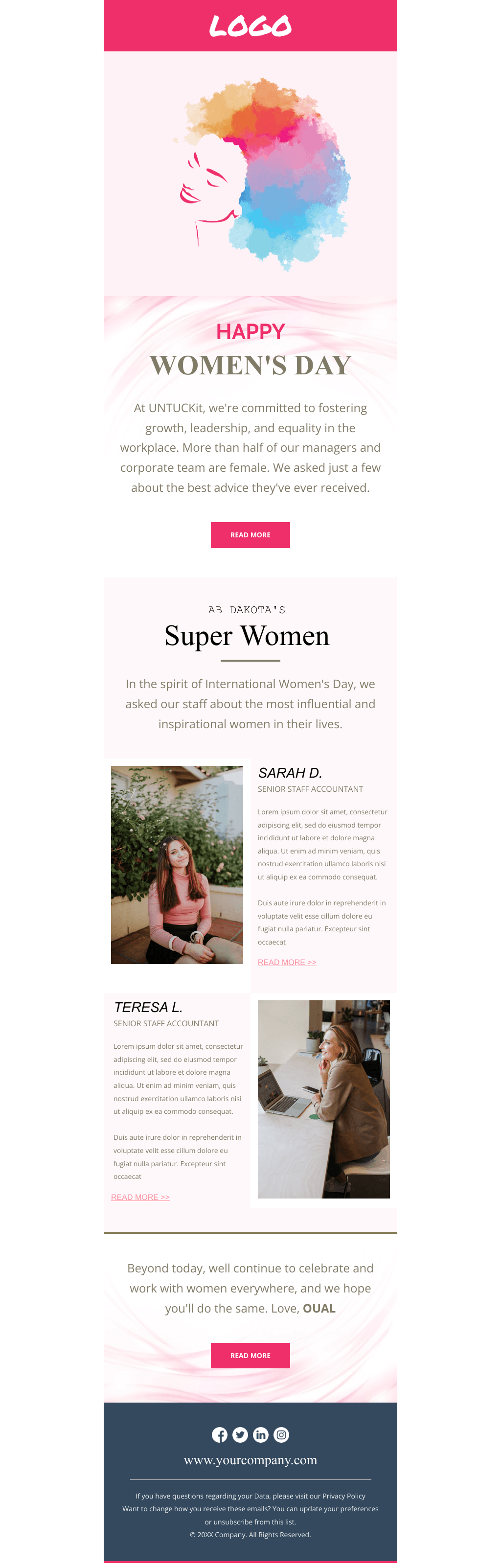 Laravel Mail Template - Women’s Day Company Announcement