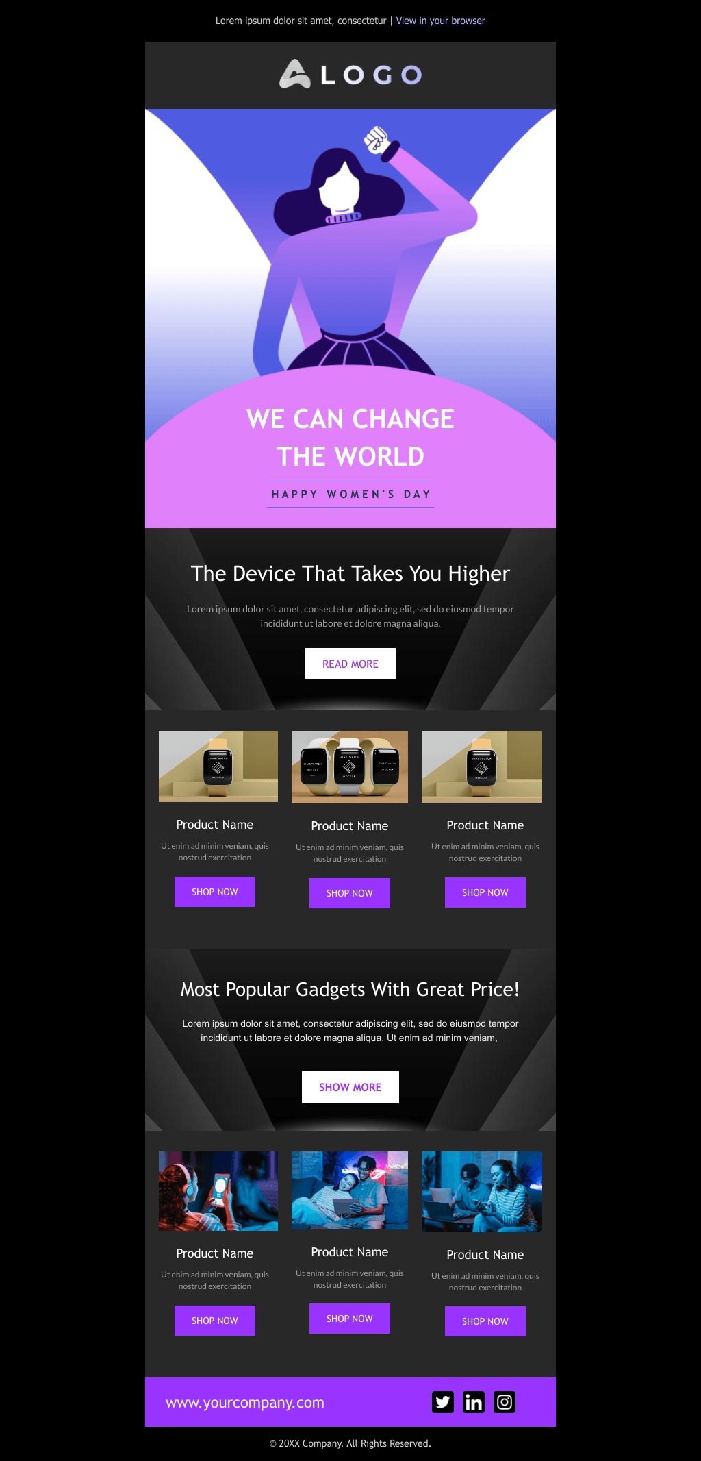 Laravel Mail Template - Women’s Day Gadgets Sale