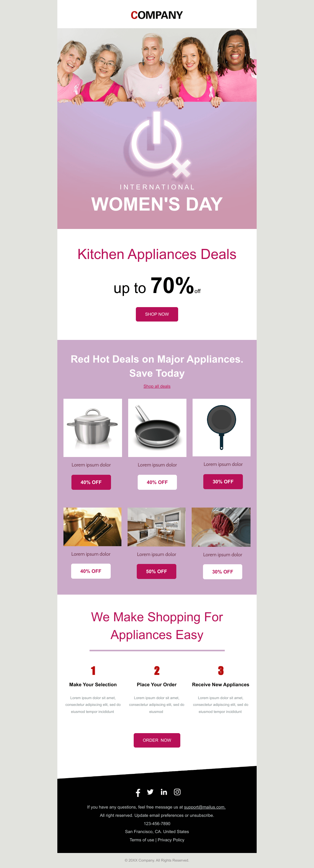Laravel Mail Template - Women’s Day Kitchen Appliances Sale