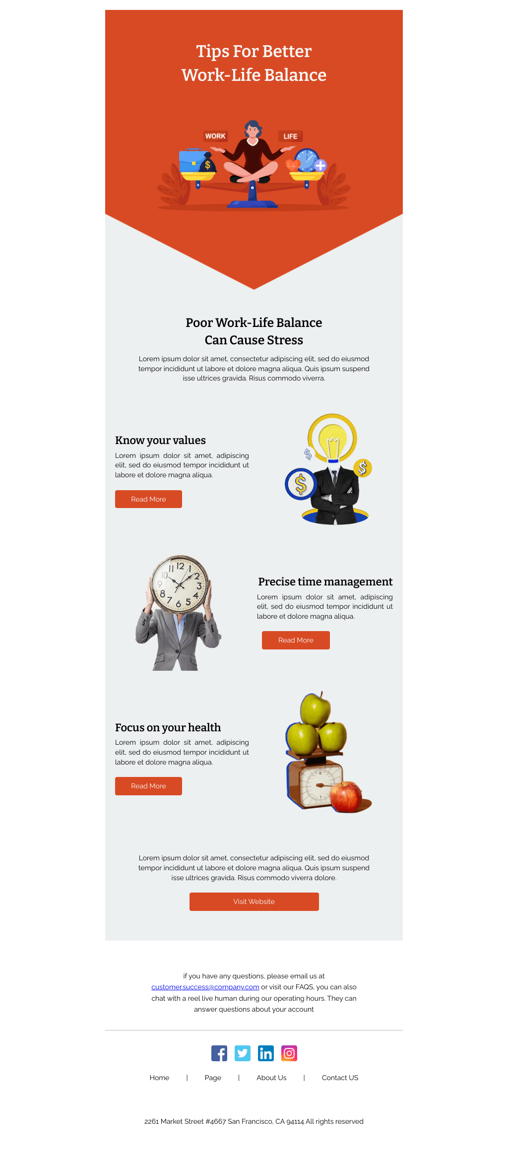 Laravel Mail Template - Work Life Balance