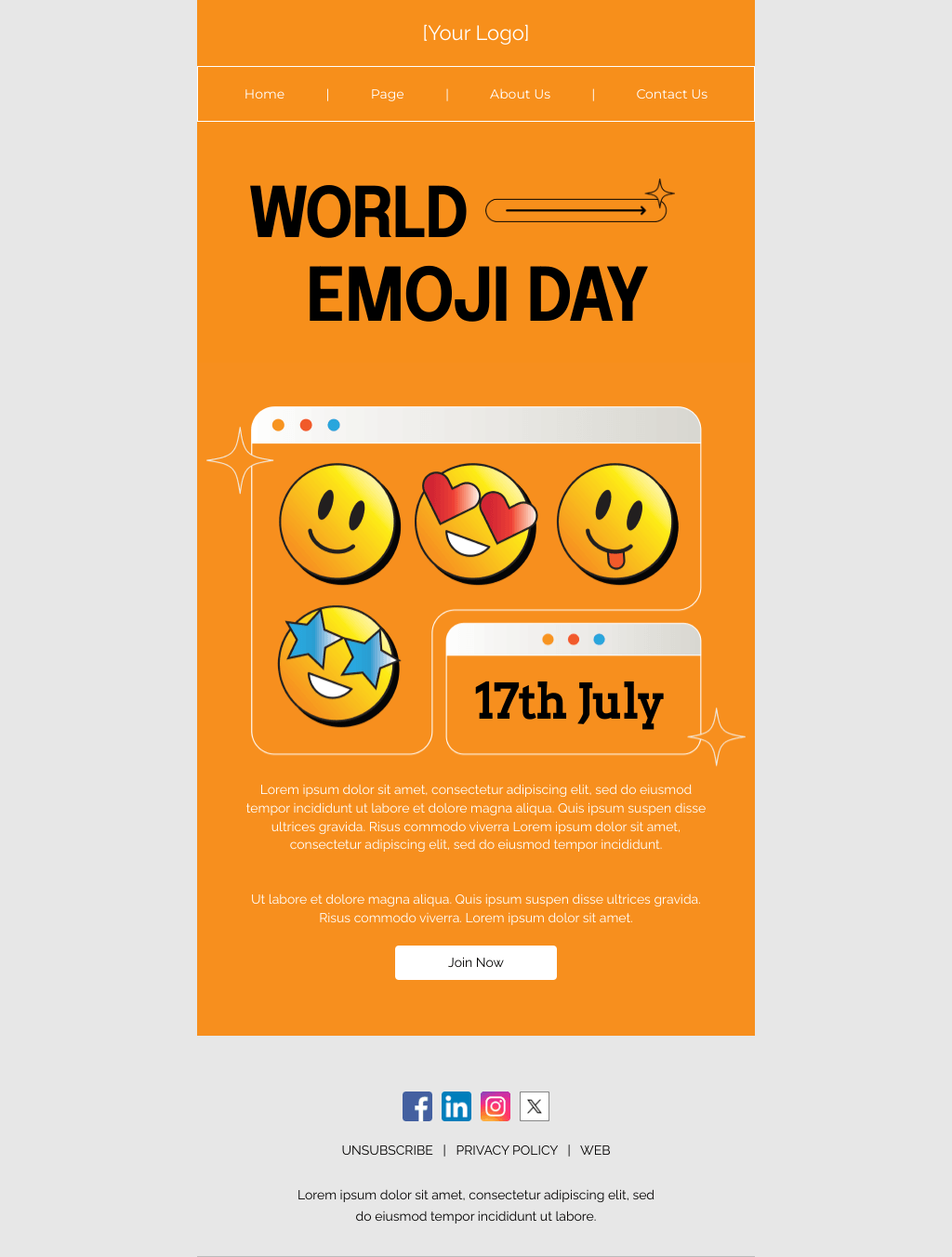 Laravel Mail Template - World Emoji Day