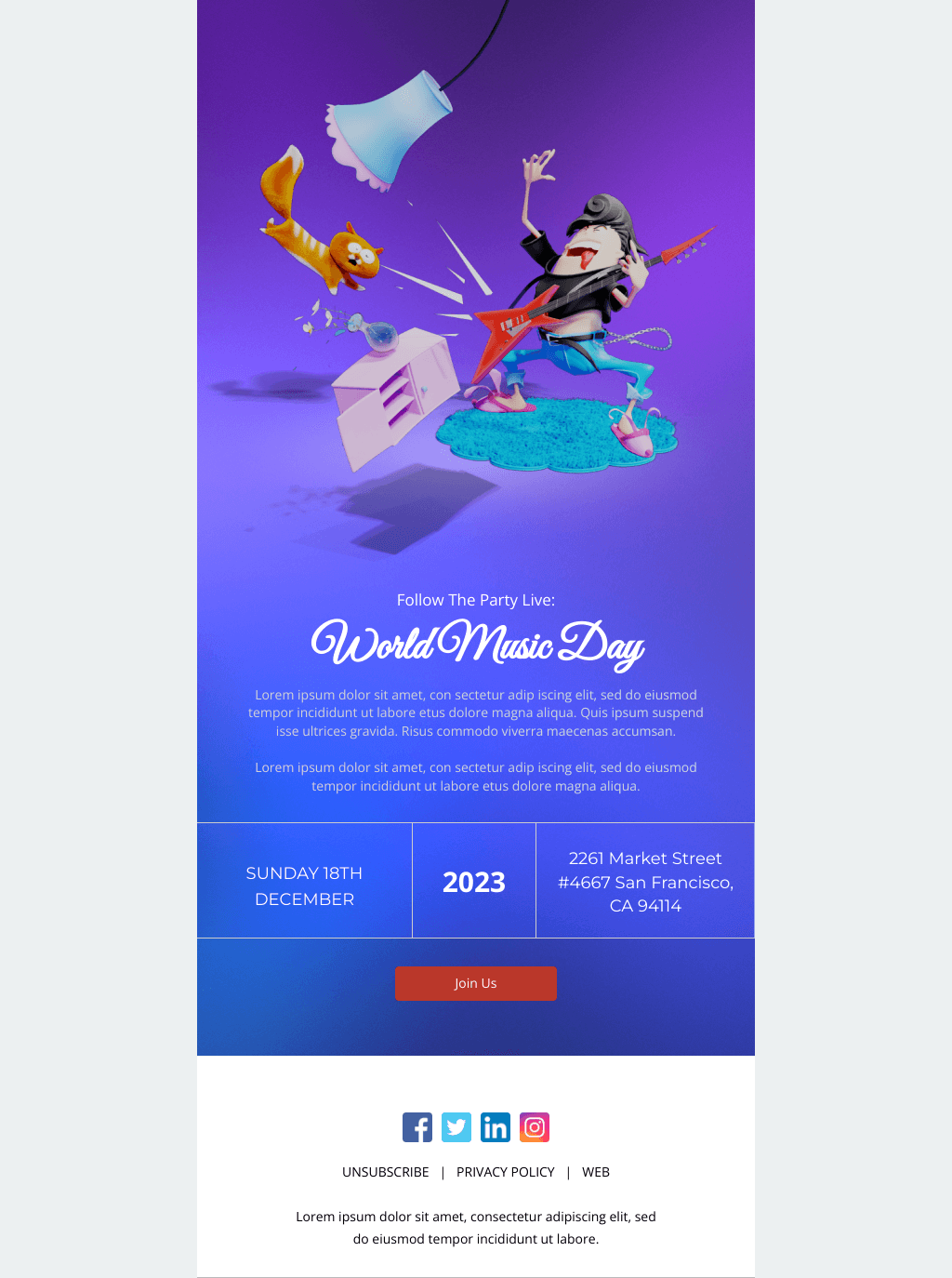Laravel Mail Template - World Music Day