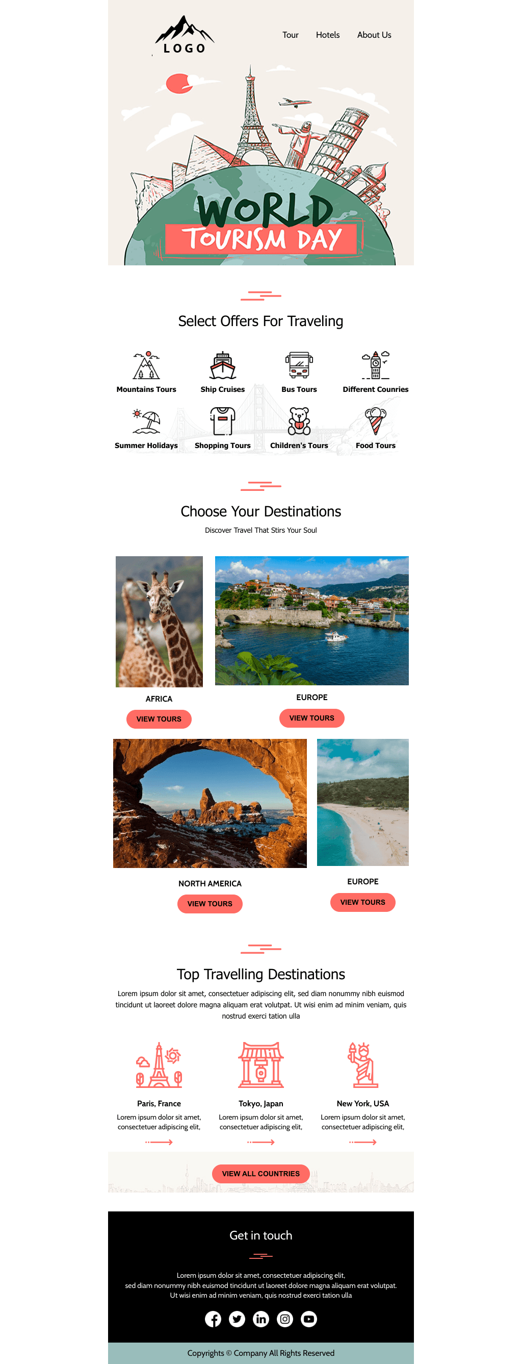 Laravel Mail Template - World Tourism Day Promotion
