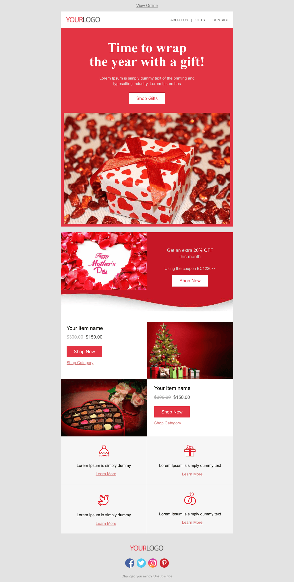 Laravel Mail Template - Wrap the Year