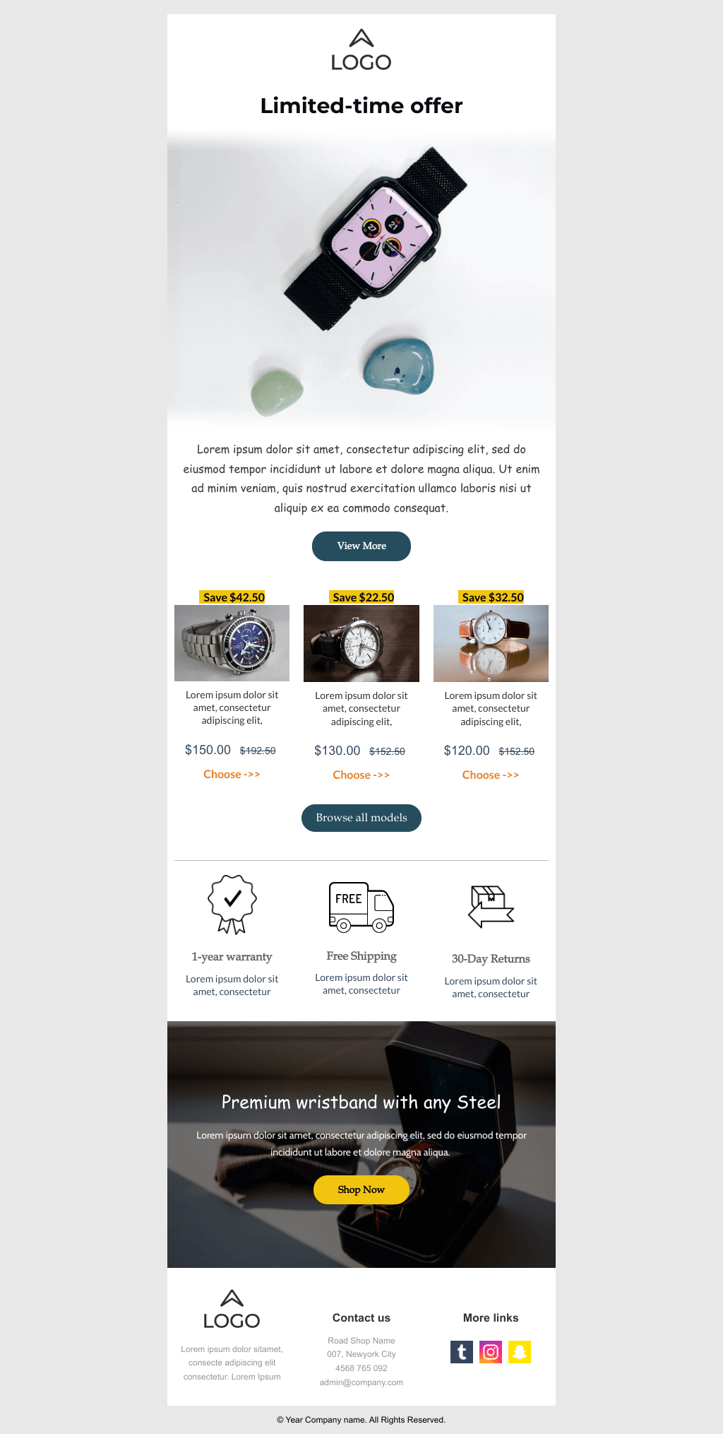 Laravel Mail Template - Wristband