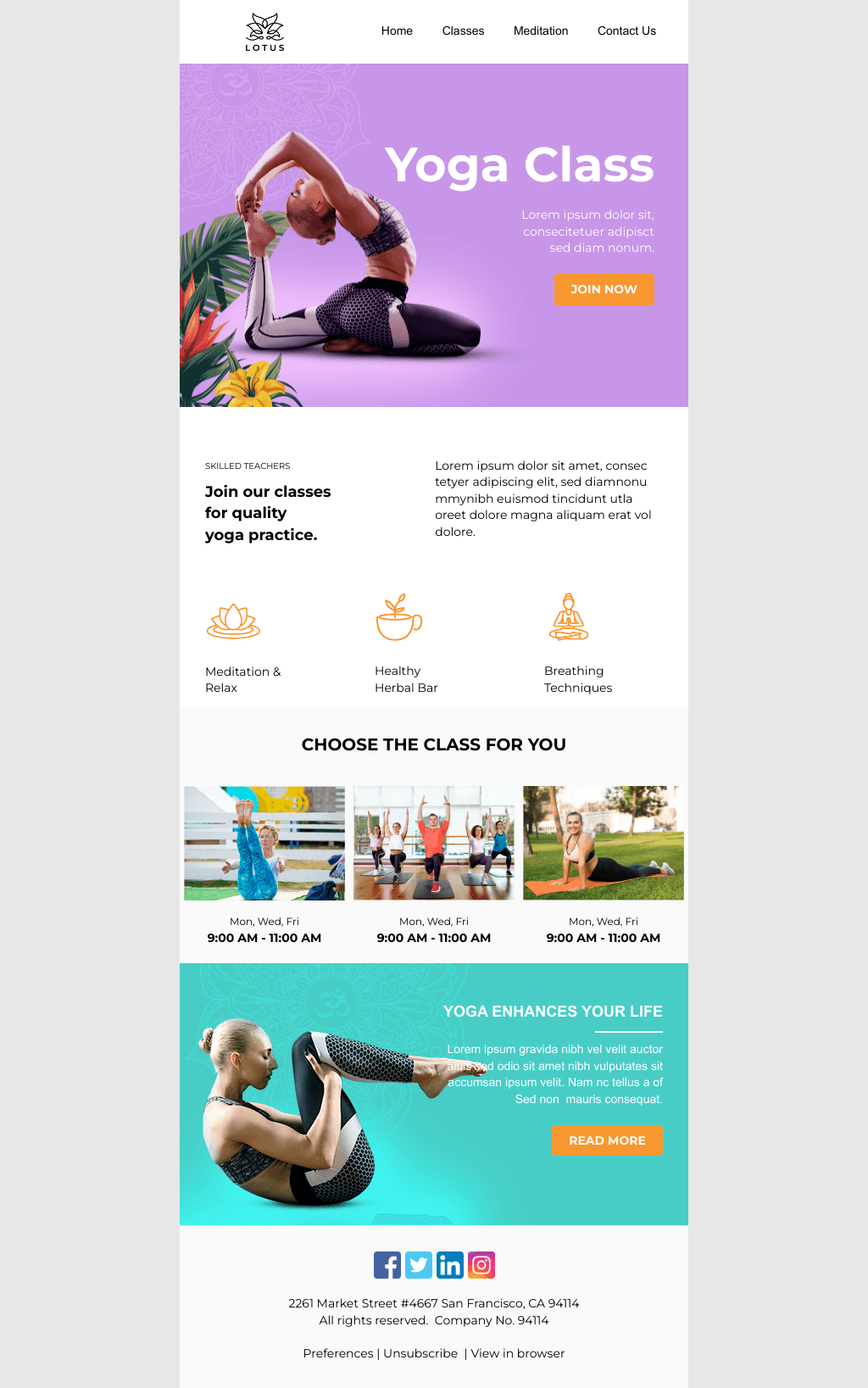 Laravel Mail Template - Yoga Classes Discount for Moms
