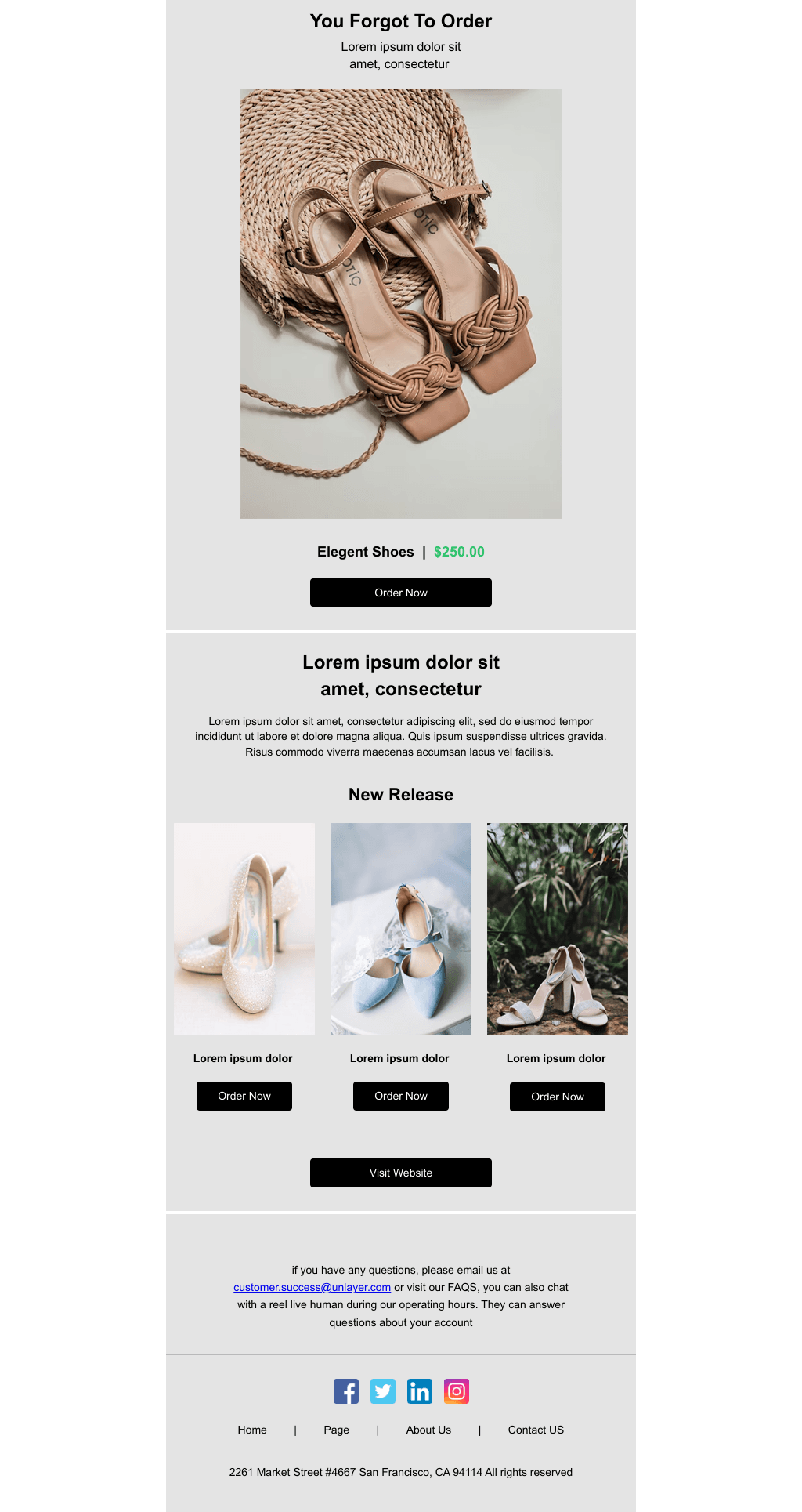 Laravel Mail Template - You Forgot to Order