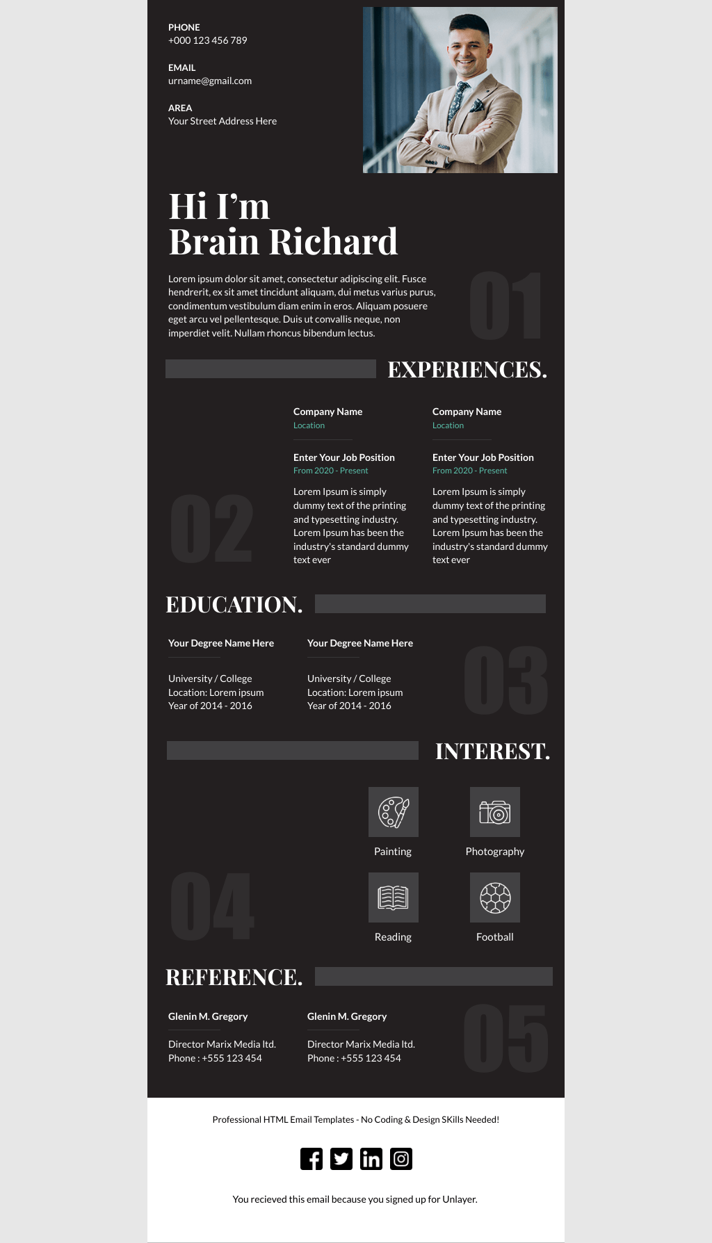 Laravel Mail Template - Zig Zag Design Resume